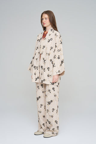 Kadın Etnik Çiçek Nakışlı Ve Payet İşlemeli Kimono