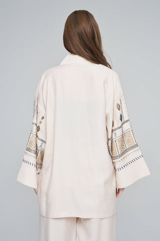 Kadın Özel Tasarım Boncuk İşlemeli Kimono