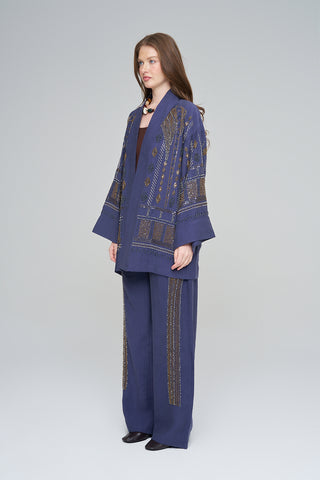 Kadın Özel Tasarım Boncuk İşlemeli Kimono