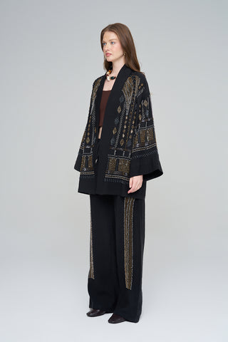 Kadın Özel Tasarım Boncuk İşlemeli Kimono