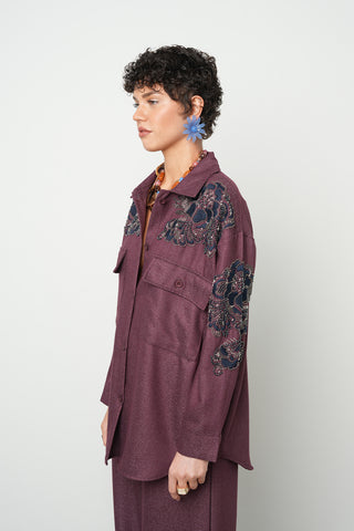 Kadın Nakış İşlemeli Ve Boncuk İşlemeli Düz Renk Ceket