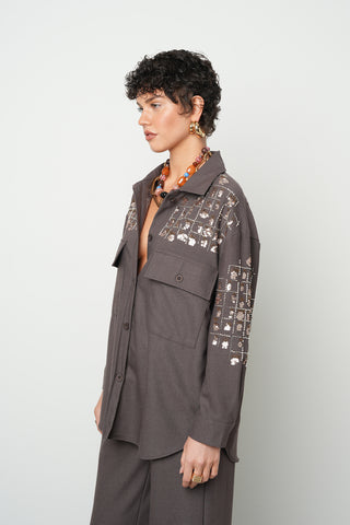 Kadın Robası Ve Kolları Nakış - Boncuk İşlemeli Ceket