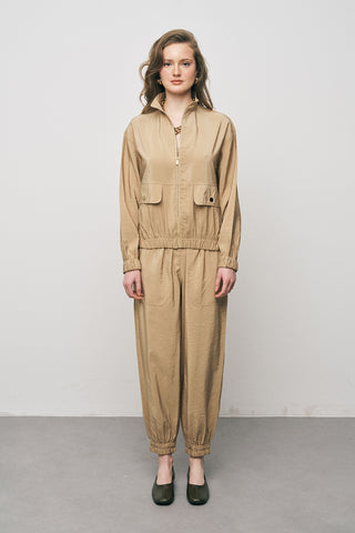 Kadın Comfort Beli ve Bileği Lastikli Fonksiyonel Bomber Ceket