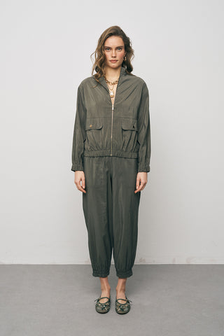 Kadın Comfort Beli ve Bileği Lastikli Fonksiyonel Bomber Ceket