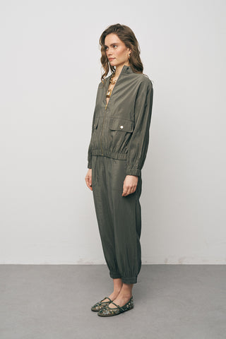 Kadın Comfort Beli ve Bileği Lastikli Fonksiyonel Bomber Ceket