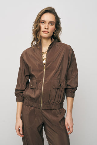 Kadın Comfort Beli ve Bileği Lastikli Fonksiyonel Bomber Ceket