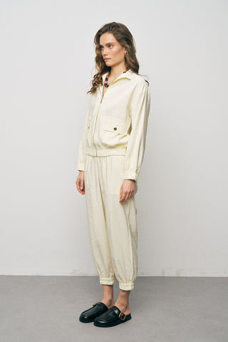 Kadın Comfort Beli ve Bileği Lastikli Fonksiyonel Bomber Ceket