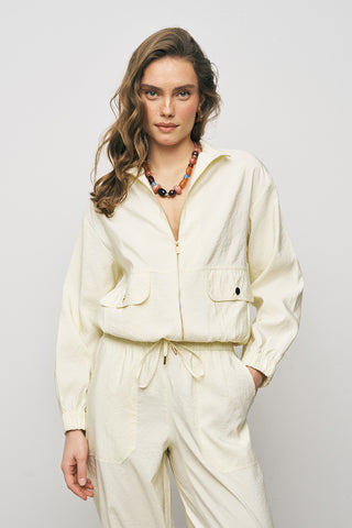 Kadın Comfort Beli ve Bileği Lastikli Fonksiyonel Bomber Ceket