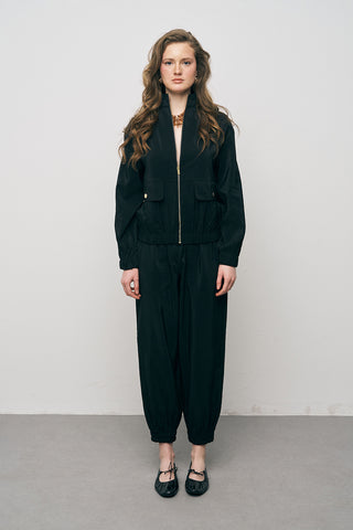 Kadın Comfort Beli ve Bileği Lastikli Fonksiyonel Bomber Ceket