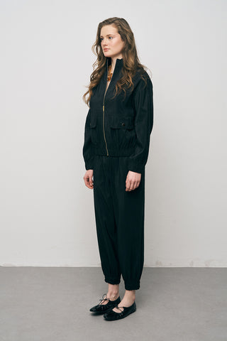 Kadın Comfort Beli ve Bileği Lastikli Fonksiyonel Bomber Ceket