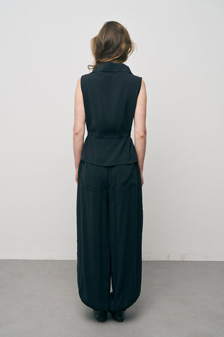 Kadın Dik Yaka Düz Renk Fermuarlı Yelek