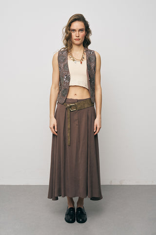 Kadın Modal El İşçiliği Pul ve Nakış İşlemeli Crop Yelek