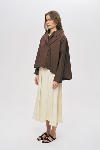 Kadın Kruvaze Görünümlü Asimetrik Kesim Modern Düz Renk Ceket