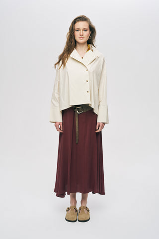 Kadın Kruvaze Görünümlü Asimetrik Kesim Modern Düz Renk Ceket