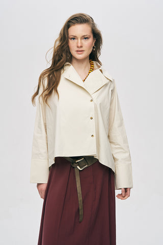 Kadın Kruvaze Görünümlü Asimetrik Kesim Modern Düz Renk Ceket