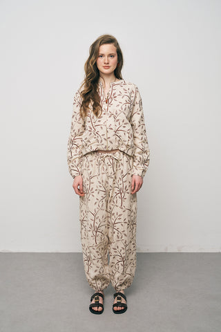 Kadın Botanical Line Nakış İşlemeli Fermuarlı Bohem Crop Ceket