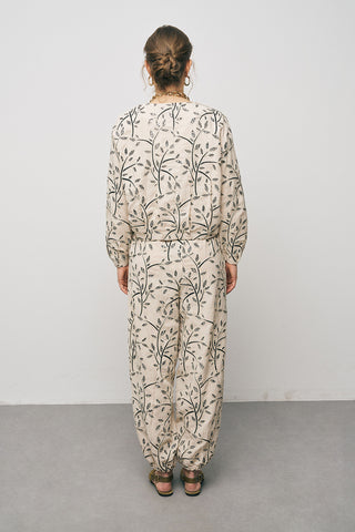 Kadın Botanical Line Nakış İşlemeli Fermuarlı Bohem Crop Ceket