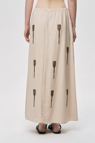 Kadın El İşçiliği Boncuk Nakış Detaylı Uzun Etek