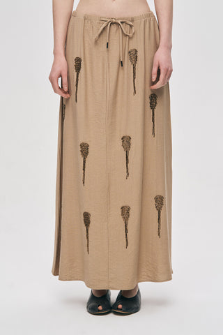 Kadın El İşçiliği Boncuk Nakış Detaylı Uzun Etek
