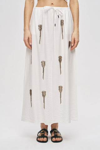 Kadın El İşçiliği Boncuk Nakış Detaylı Uzun Etek
