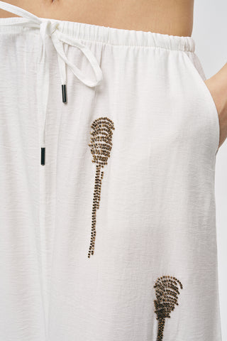 Kadın El İşçiliği Boncuk Nakış Detaylı Uzun Etek