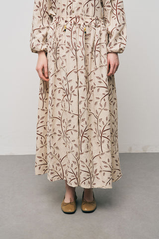 Kadın Botanical Line Nakış İşlemeli Bohem Maxi Etek