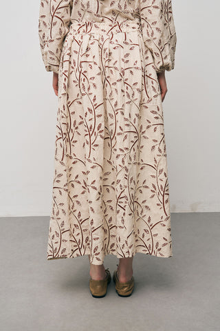 Kadın Botanical Line Nakış İşlemeli Bohem Maxi Etek