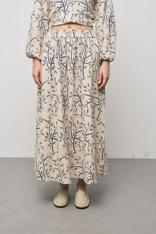 Kadın Botanical Line Nakış İşlemeli Bohem Maxi Etek