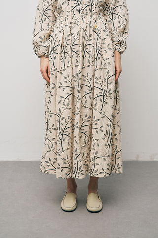 Kadın Botanical Line Nakış İşlemeli Bohem Maxi Etek