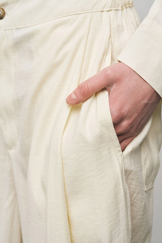 Kadın Paçası Lastikli Düz Renk Dökümlü Pantolon