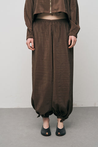 Kadın Comfort Paçası Bağlama Detaylı Beli Lastikli Pantolon