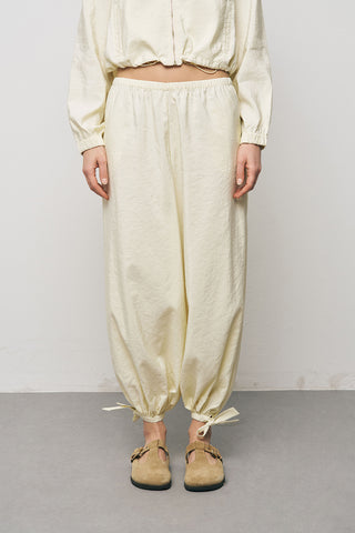 Kadın Comfort Paçası Bağlama Detaylı Beli Lastikli Pantolon