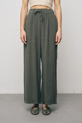 Kadın Basic Modal Bol Paça Beli Lastikli Dökümlü Pantolon