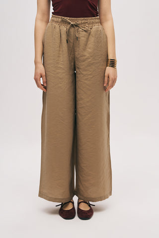 Kadın Basic Modal Bol Paça Beli Lastikli Dökümlü Pantolon