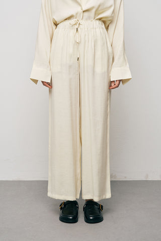 Kadın Basic Modal Bol Paça Beli Lastikli Dökümlü Pantolon