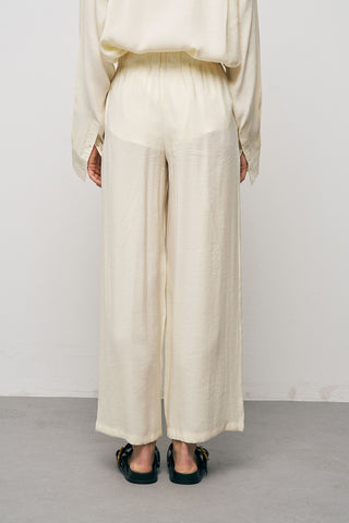 Kadın Basic Modal Bol Paça Beli Lastikli Dökümlü Pantolon