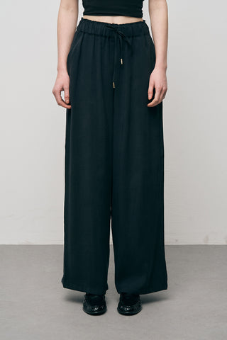 Kadın Basic Modal Bol Paça Beli Lastikli Dökümlü Pantolon