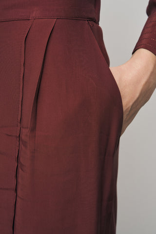 Kadın Modern Yüksek Bel Geniş Paça Düz Renk Palazzo Pantolon