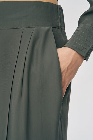 Kadın Modern Yüksek Bel Geniş Paça Düz Renk Palazzo Pantolon