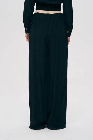 Kadın Modern Yüksek Bel Geniş Paça Düz Renk Palazzo Pantolon