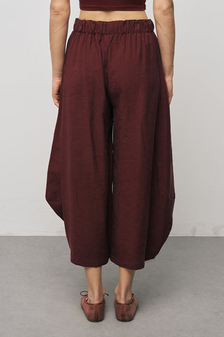 Kadın Beli Lastikli Düz Renk Modern Şalvar Pantolon