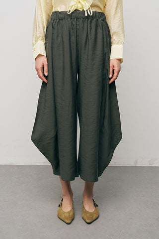 Kadın Beli Lastikli Düz Renk Modern Şalvar Pantolon