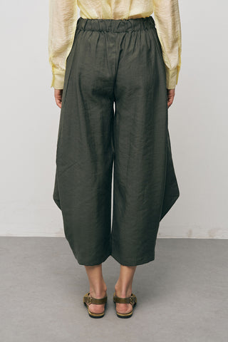 Kadın Beli Lastikli Düz Renk Modern Şalvar Pantolon