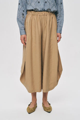 Kadın Beli Lastikli Düz Renk Modern Şalvar Pantolon