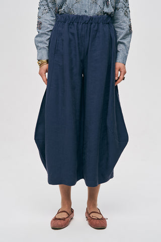 Kadın Beli Lastikli Düz Renk Modern Şalvar Pantolon