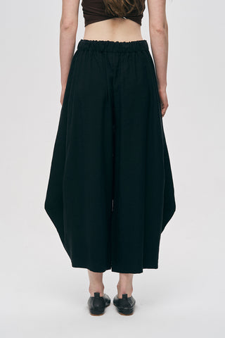 Kadın Beli Lastikli Düz Renk Modern Şalvar Pantolon