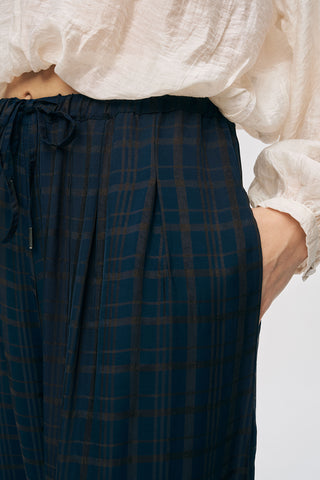 Kadın Ekose Desenli Şalvar Kesim Bohem Pantolon