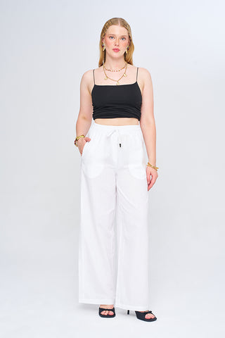 Kadın Düz Renk Wide Leg Pantolon