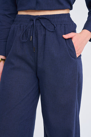 Kadın Düz Renk Wide Leg Pantolon