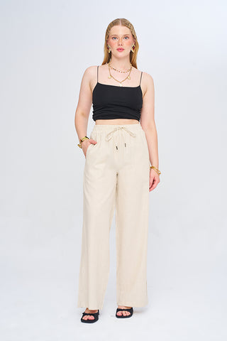 Kadın Düz Renk Wide Leg Pantolon